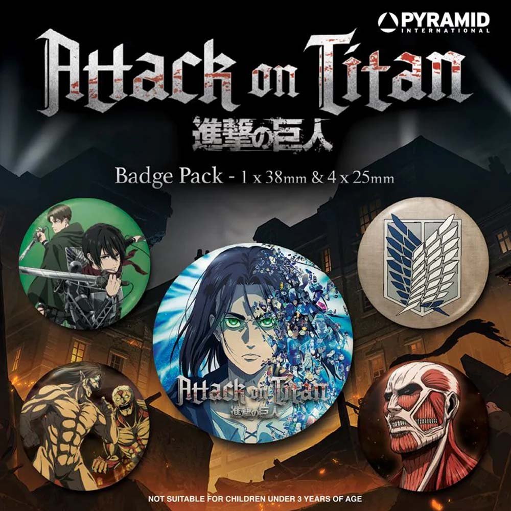 ATTACK ON TITAN 進撃の巨人 - Attack On Titan Season 4 / 5個セット / バッジ - PGS